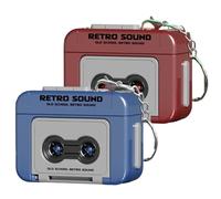 XJKLBYQ 2PCS Creative Mini Tape Recorder Keychain - Retro Cassette Player Portable Keychain Gifts with Three Chinese Songs - Ornament for Backpacks, Handbags