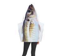 XJKLBYQ Adult Fish Costume, Funky Fisherman's Halloween Fish Costume, Under the Sea Fishing Fisherman Suit for Festival Role Play
