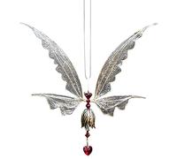 XJKLBYQ Angel Butterfly Wind Chimes,Hanging Decoration Ornament Bells,Garden Fairy Art Hanging Bell Decor for Home Garden Decor Crafts(Red)