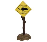 XJKLBYQ Aquarium Shark Warning Sign,Fish Tank Resin Decoration Craft Landscape Decor for Aquariums