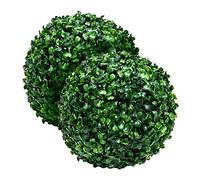 XJKLBYQ Artificial Topiary Ball 2PCS Faux Boxwood Buxus Ball Hanging Plant Balls 23cm for Home Decor, Faux Boxwood Balls