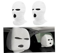XJKLBYQ Car Decorations Interior,2pcs Car Headrest Cover, Personalized Funny Car Seat Full Face Mask, Ski Mask Wrap Protection For Auto Front Seat Rest Decoration, Universal Interior Car Accessories