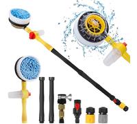 XJKLBYQ Car Wash Brush with Long Handle 39.4in Car Wash Mop High Pressure Car Brush Automatic Foaming Non-slip Ergonomic 3 Sections 3 Levels Car Washing Brush, Car Brush