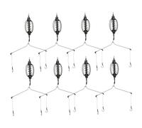 XJKLBYQ Carp Feeder, 8PCS 15g Metal Carp Bait Holder with Fishhook, Portable Spring Fishing Feeder, Fish