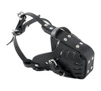 XJKLBYQ Dog Muzzle,Adjustable Leather Dog Muzzle,Pitbull Dog Muzzle Leather Amstaff Muzzles Staffordshire Terrier Secure Basket Prevents Biting, Barking and Chewing