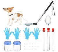 XJKLBYQ Dog Urine Collector, Dog Pregnancy Test, Adjustable Angle Urine Collection Kit with Portable Bag & Gloves, 11.4-40.9 Inch Telescopic for Small, Large Pets