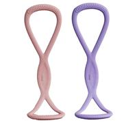XJKLBYQ Fabric Resistance Band, 2Pcs Full-Body Excercise Band, Figure 8 Non-Slip Elastic Bands for Working Out, Yoga, Arm, Chest, Fullbody, 15lb + 25lb