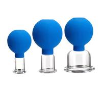 XJKLBYQ Facial Cupping Therapy Set Glass,3Pcs Eye Face Vacuum Massage Anti Cellulite Cup, 3 Size Silicone Cupping Massage Therapy for Massage - Style1