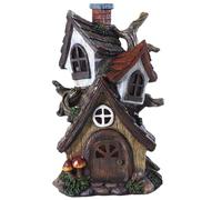 XJKLBYQ Fairy House 11.6 Inch Resin Fairy Garden House Miniature House Fairy Garden Ornaments Cute Cottage House Fairy Garden Statue for Patio Lawn Yard Garden Decorations|Figurines