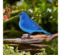 XJKLBYQ Fake Birds 5.3x3.5 Inch Sound and Motion Activated Singing Birds with Movable Mouse and Head Battery Operated Simulation Bird Toy for Kids Toys Garden Decor No Battery|Figurines