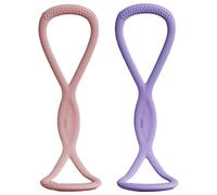 XJKLBYQ Figure 8 Resistance Bands, 2Pcs 15lb + 25lb Non Slip Silicone Band, for Arm, Chest, Fullbody Workout