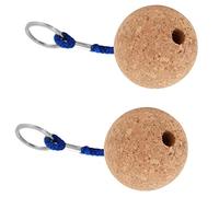 XJKLBYQ Floating Cork Ball Keyrings,2Pcs Wooden Float Key Ring,50mm Lightweight Key Float Water Sport Accessories for Kayaking Boating Fishing Kite Surfing Sailing Kayak