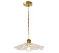 XJKLBYQ Flower Glass Pendant Light,Lotus Leaf Glass Modern Gold Nordic Pendant Lights Fixtures Hanging Lamp Island Lighting Designer Light Fits E27 Bulb