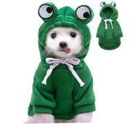 XJKLBYQ Funny Dog Hoodie,Cute Green Dog Hoodie Clothes,Dog Fleece Sweater with Big Eye,Fashion Cold Weather Wear Outfit Outerwear for Small Medium Dogs Cats/XS