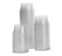 XJKLBYQ Gecko Food and Water Feeding Cups,100Pcs Reptile Feeder Bowls,Small Plastic Feeder Cups,Dish Gecko Food Water Containers for Lizard and Other Small Pet Ledge Accessories Supplies