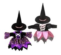 XJKLBYQ Halloween Witch Dress for Dolls, Cute Outfit with Hat, No Doll Included (Fits 18-Inch Dolls)