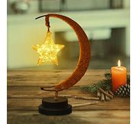 XJKLBYQ Hemp Rope Night Light,Enchanted Lunar Lamp,Bedside Table lamps,Star Shaped Design Desk Light Lamp for Cafe Bar Dining Hall(No Battery) - Warm light