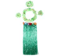 XJKLBYQ Hula Grass Skirts, Leis Hawaiian Costumes with Flower Chain Headband Bracelets, Hawaiian Tropical Costume for Party Birthday Celebration