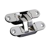 XJKLBYQ Invisible Door Hinge Cross Folding Hinge Zinc Alloy Concealed Hinge Right Open 9.5x2.3cm Furniture Hardware