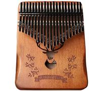 XJKLBYQ Kalimba Thumb Piano 21 Keys, Brown Wooden Tuned Handheld Finger Thumb Piano with Carving, Portable for Kids, Adults, Beginners