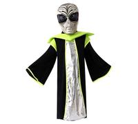 XJKLBYQ Kids Alien Costume, Realistic Mask with Soft Robe, Funny Halloween Outfit for Children's Cosplay Parties(Suitable for a height of 105-115 cm)