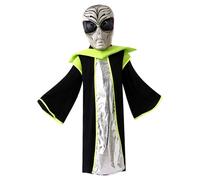 XJKLBYQ Kids Alien Costume, Realistic Mask with Soft Robe, Funny Halloween Outfit for Children's Cosplay Parties(Suitable for a height of 115-125cm)