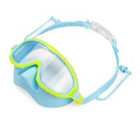 XJKLBYQ Kids Swim Goggles, Swimming Diving Mask with Nose Cover, Wide View Anti Fog UV Anti Shattered Lens for Kids 3-5(Yellow-Blue)