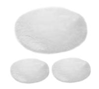 XJKLBYQ Locker Rugs, 3Pcs Fluffy Round Non-Slip Mini Carpets for School Lockers, Nail Art Mats & Jewelry Photography Backgrounds/ 12x12(White)