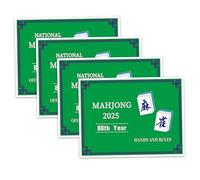 XJKLBYQ Mah Jongg Card,4PCS Mahjong Cards 2024, Standard Mahjong Game Score & Rule Cards, Learn and Master Large Print Mahjong Cards Recreational Play Rules for Beginners