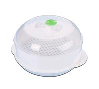 XJKLBYQ Microwave Steamer,Plastic Vegetable Steamer,8.4x7.1x4.7 Inch Micro Vegetable Steamer with Clear Lid,Food Grade PP Micro Rice Steamer with Handle for Steamer Cooking