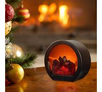 XJKLBYQ Mini Fireplace Lantern,Decorative Flameless Portable Electric Fireplace Light, Battery Operated Usb Operated Fireplace Lantern Fireplace Lamp For Home Decor Christmas Ornament