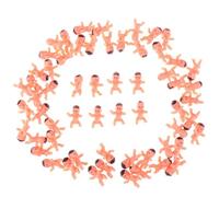 XJKLBYQ Mini Plastic Babies, 60Pcs Tiny Figurines with Hair, Small King Cake Babies Bulk for Ice Cube My Water Broke Baby Shower Games/1.4 Inch