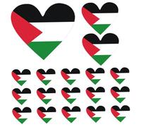 XJKLBYQ Palestinian Flag Heart Sticker,Palestine Flag Decal,3 Sets Free Palestine Sticker,Decorative Self-adhesive Palestine Decal for Auto Motorbike Mug Phone