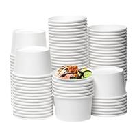 XJKLBYQ Paper Ice Cream Cups,Disposable Dessert Cups,100Pcs Ice Cream Bowls,Party Supplies Treat Cups for Hot and Cold Food, Soup, Sundae, Frozen Yogurt