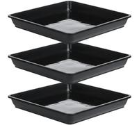 XJKLBYQ Plant Pot Saucers 3PCS 11.8x11.8 Inch Plastic Square Plant Tray Durable Plant Water Catcher Tray for Bonsai Flowers Succulent Pot Gardening Supplies Large |Saucers