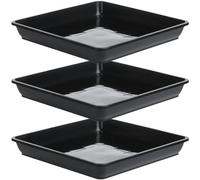 XJKLBYQ Plant Pot Saucers 3PCS 9.8x9.8 Inch Plastic Square Plant Tray Durable Plant Water Catcher Tray for Bonsai Flowers Succulent Pot Gardening Supplies Small|Saucers