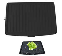 XJKLBYQ Plastic Dish Drain Board,Dish Drainer Tray,Large Dish Drainer Mat with Side Drop,Slope Diversion Drainboard for Dish Rack Kitchen Counter/17.6x12.2