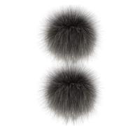 XJKLBYQ Pom Poms For Hats,2 Pcs Fluffy Diy Knitting Hat Pompoms With Press Button, Removable Crochet Crafts Accessories For Shoes Scarves Gloves Bags Keychains