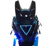 XJKLBYQ Punk LED Cyberpunk Helmet Mask with LED Light