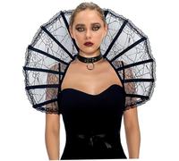XJKLBYQ Queen Of The Damned Costume,Gothic Lace Stand Up Collar Baroque Standing Queen Collar With Victorian Halloween Vampire Costume