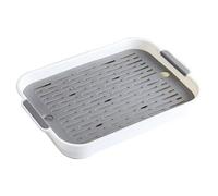 XJKLBYQ Rabbit Litter Tray, 2 Tier Rabbit Litter Box, Plastic Rectangular Bunny Pet Toilet for Guinea Pig Bunny Ferret Hamster Hedgehog/7.3x10.6x1.3 inch
