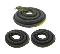 XJKLBYQ Realistic Fake Snakes Toy, 3Pcs Fake Snake, Elastic Realistic Rubber Snakes Python Animal Figures Prank Props Educational Toys for Birthday Party Gift or April Fools Day