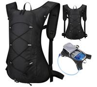 XJKLBYQ Running Hydration Vest, Waterproof Breathable Running Vest, 16.1x11.4x3.9 Running Water Vest with Reflective Strip, Zipper Running Backpack for Hiking Cycling Race, Running Vest
