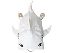 XJKLBYQ Shark Backpack,Kids Backpack,3D Shark Bag,Zipper Large Capacity Novelty Purse with Handle for Mobile Phones, Wallets, Cosmetics, School(White)