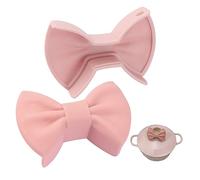 XJKLBYQ Silicone Oven Gloves Cooking Pinch Grips Oven Mitts Bow Tie Heat Resistant Kitchen Pot Holder for Baking 1Pair Pink, silicone pot holder