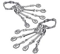 XJKLBYQ Skeleton Hands,2pcs Skull Skeleton Hand Bracelet With Ring Metal Hand Bangle Bracelet Adjustable Skull Fingers Wristband For Men Women Cosplay Halloween Jewelry