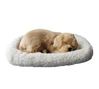 XJKLBYQ Sleeping Dog Toy|Breathing Stuffed Animal Sleeping Dogs on Pad Realistic Breathing Dog, Interactive Breathing Plush, Battery Operation Realistic Puppy for Kids Children Gift, Golden