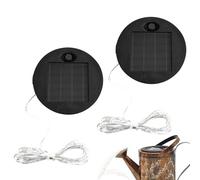 XJKLBYQ Solar Lantern Replacement Top Panel,2Pcs Solar LED String Lights Panels Accessory with 7cm String Lights,Round Panels Copper Wire Accessories for Garden Watering Can Lights
