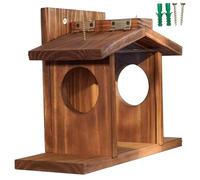 XJKLBYQ Squirrel Feeder,Garden Decoration Outdoor Squirrel Feeder,Durable Wooden Chipmunk Feeder, The Roof Of The Feeder Can Be Opened For Easy Filling Of Peanuts And Corn