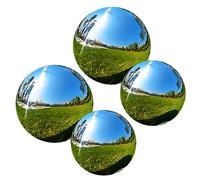 XJKLBYQ Stainless Steel Gazing Ball,4Pcs Garden Gazing Ball,3.15/3.94 inch Mirror Polished Gazing Ball,Floating Pond Balls Seamless Gazing Globe for Home Garden Ornament Decorations